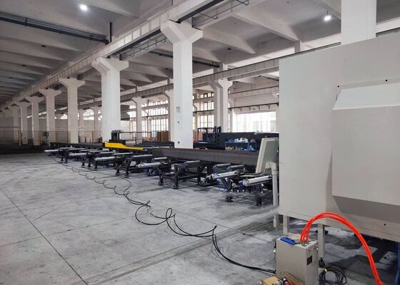 Model BHD1250C Cnc I Beam Drilling Marking Cutting Machine Line voor mechanisch parkeer systeem