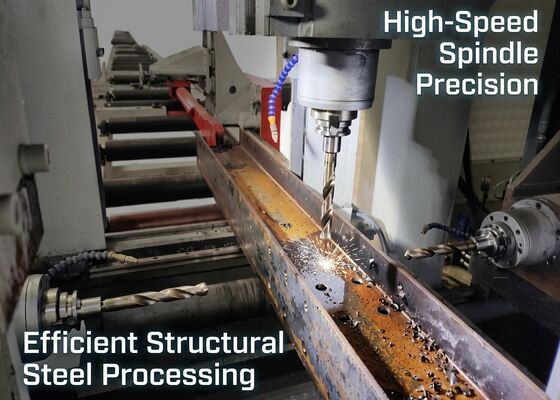 Model BHD500/3 CNC H-sectie staal gecombineerde verwerkingsmachine 100~3000 r/min Spindel snelheid