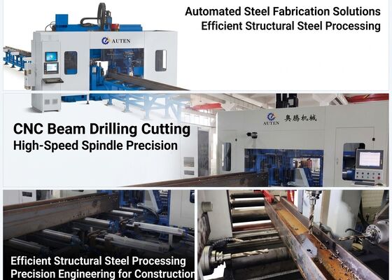 Brugfabricage Gebruik hoge snelheid CNC H Beam Drilling Sawing Machine met scheerfunctie
