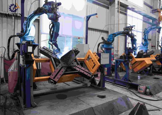 CNC-hoekpunchmachine Dual Positioners 5 Axis Gantry Robot voor nauwkeurig overbrengen toren lassen